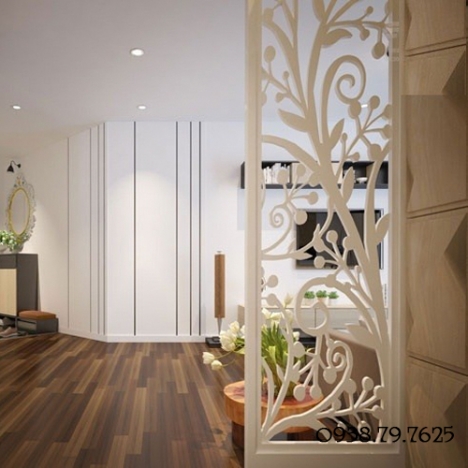 Chiêm ngưỡng vẻ đẹp vách ngăn giữa phòng khách và bếp từ gỗ
