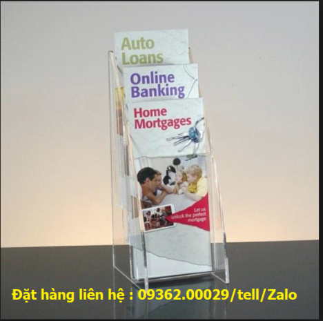 Các mẫu kệ đựng tạp trí , sách báo bằng mica –Gia công nhiều loại