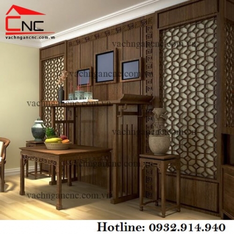 Quận Tân Phú làm mẫu vách ngăn phòng thờ cnc hoa văn