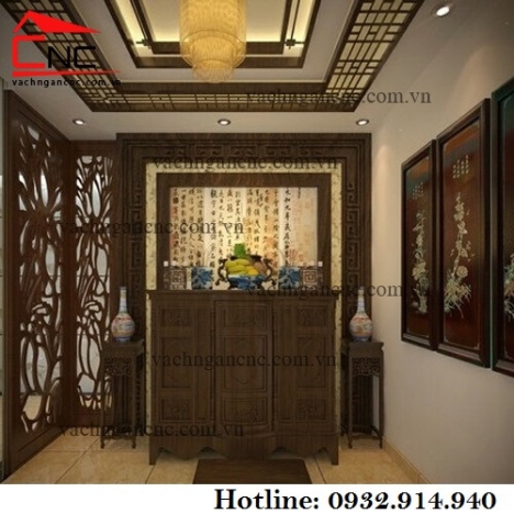 Quận Tân Phú làm mẫu vách ngăn phòng thờ cnc hoa văn