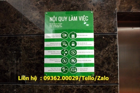 Nhân làm các biển nội quy, biển hướng dẫn theo yêu cầu