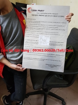 Nhân làm các biển nội quy, biển hướng dẫn theo yêu cầu