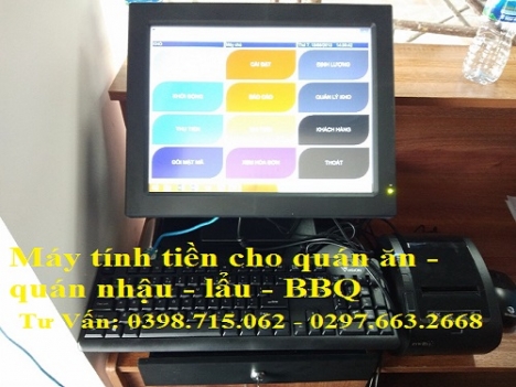 Bán máy tính tiền cảm ứng cho quán nhậu - quán ốc tại Kiên Giang 