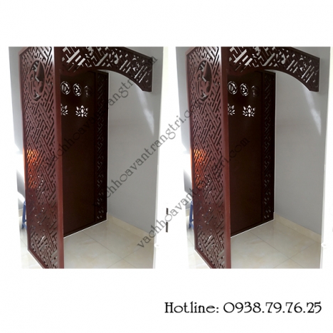 Độc đáo với thiết kế vách ngăn phòng thờ từ gỗ đẹp