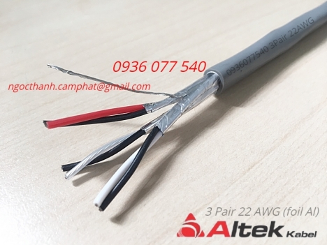 Cáp tín hiệu 3 Pair 22 AWG, cáp xoắn chống nhiễu Altek kabel