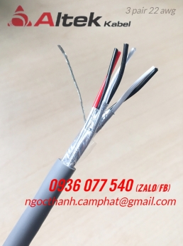Cáp tín hiệu 3 Pair 22 AWG, cáp xoắn chống nhiễu Altek kabel