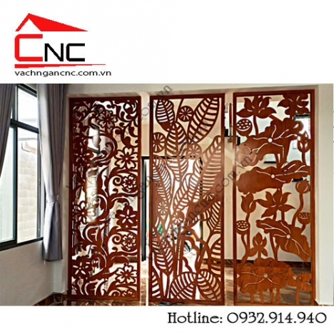 Vách ngăn phòng khách với bếp và bộ sưu tập mẫu vách cnc