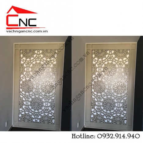Vách ngăn phòng khách với bếp và bộ sưu tập mẫu vách cnc