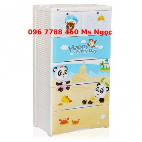 Bán rẻ tủ nhựa 5 ngăn dành cho bé họa tiết ngộ nghĩnh