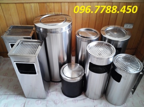 thùng rác inox các loại để khách sạn văn phòng
