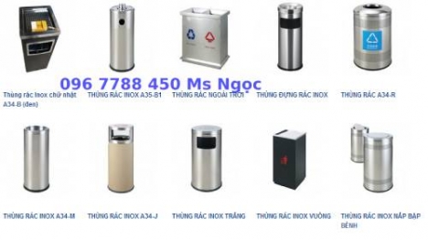 thùng rác inox các loại để khách sạn văn phòng