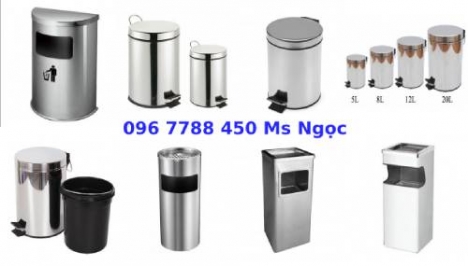 thùng rác inox các loại để khách sạn văn phòng