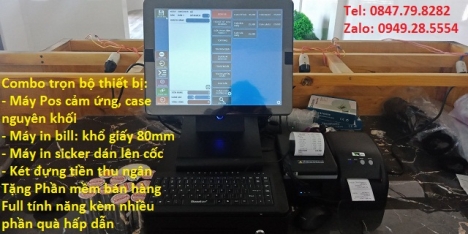 Tại Quảng Nam – lắp tận nơi full bộ máy cảm ứng tính tiền giá rẻ cho quán trà sữa