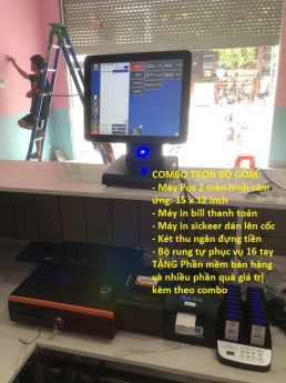 Setup tận nơi cho quán trà sữa tại HÀ NỘI trọn bộ máy cảm ứng tính tiền giá rẻ siêu hot 