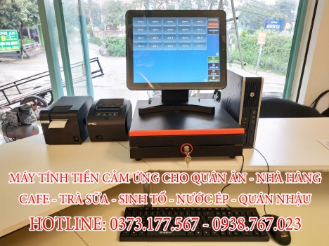 TRỌN BỘ Máy Tính Tiền cảm ứng cho Quán Trà Sữa Lắp Tại Nghệ An