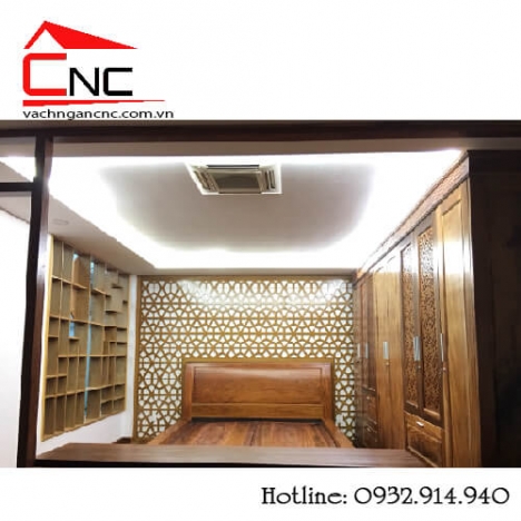 vách ngăn phòng khách và bếp , phòng ngủ và cầu thang