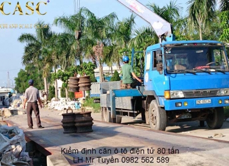 Dịch vụ hiệu chuẩn, kiểm định cân điện tử 80Tấn - Cân Chi Anh