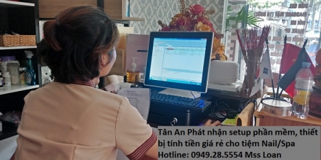 Full bộ thiết bị cảm ứng tính tiền cho tiệm Nail ở Đà Nẵng – Lắp tận nơi – giá thanh lý