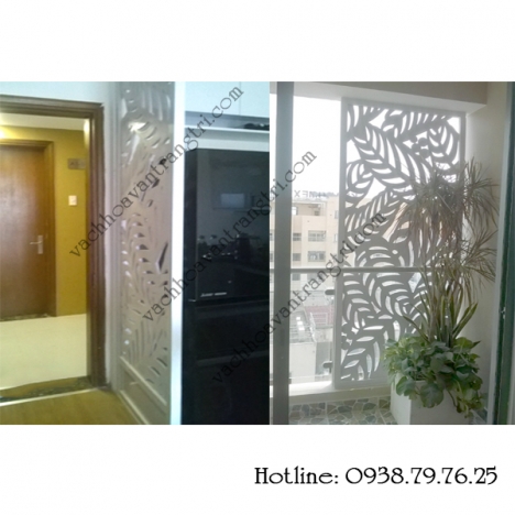Ấn tượng với mẫu vách ngăn phòng khách và bếp từ gỗ cnc đẹp 