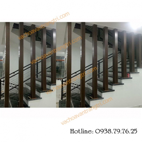 Sang trọng bởi nét đẹp của lam gỗ trang trí cầu thang