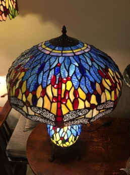Đèn tiffany chuồn chuồn 2 thân size 48 cm