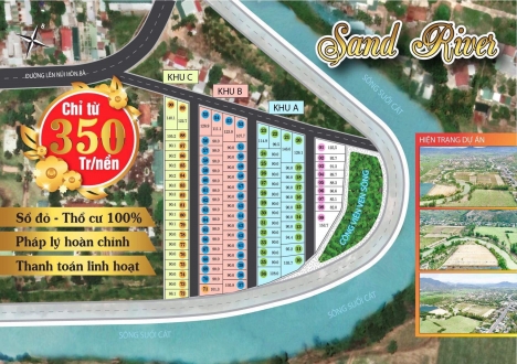 MỞ BÁN: đất ven sông Suối Cát, Cam Lâm, Khánh Hòa chỉ 4tr/m2 (KDC Sand River Suối Cát)