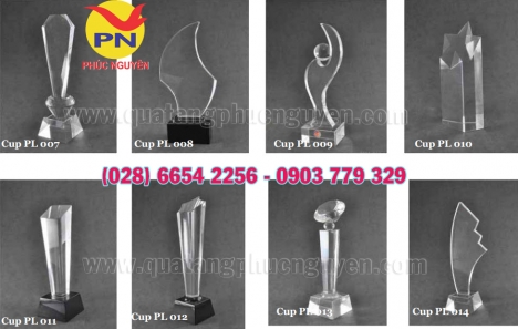 Cơ sở sản xuất cúp phale quà tặng, kỷ niệm chương phale, biểu trưng pha lê khắc logo