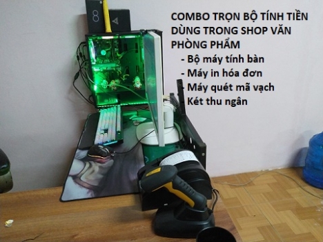 Setup tận nơi tại Kiên Giang Full bộ máy tính tiền giá rẻ kèm phần mềm bán hàng cho Nhà sách-VPP