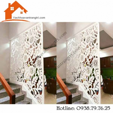 Cầu thang độc đáo với vách ngăn cầu thang bằng gỗ