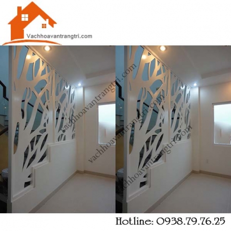 Cầu thang độc đáo với vách ngăn cầu thang bằng gỗ