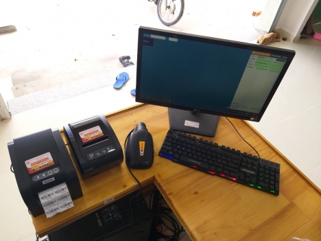 Trọn bộ thiết bị tính tiền giá rẻ cho shop mỹ phẩm tại Phú Quốc 