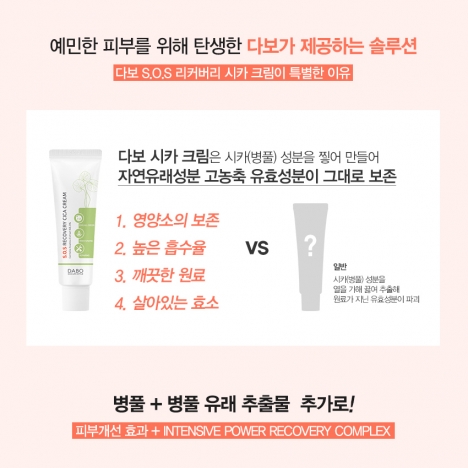 Kem cao cấp phục hồi tái tạo da - DABO S.O.S Recovery CICA Cream