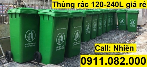 Bán thùng rác 120 lít 240 lít màu xanh, cam,vàng giá siêu rẻ- thùng rác nhựa