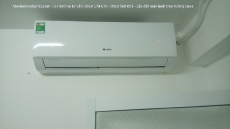 Lắp Máy lạnh treo tường Gree 1.5HP – May lanh treo tuong đảm bảo thẩm mỹ theo yêu cầu