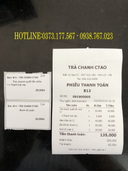 Lắp đặt tận nơi máy tính tiền cho quán Trà Chanh tại Hà Nội