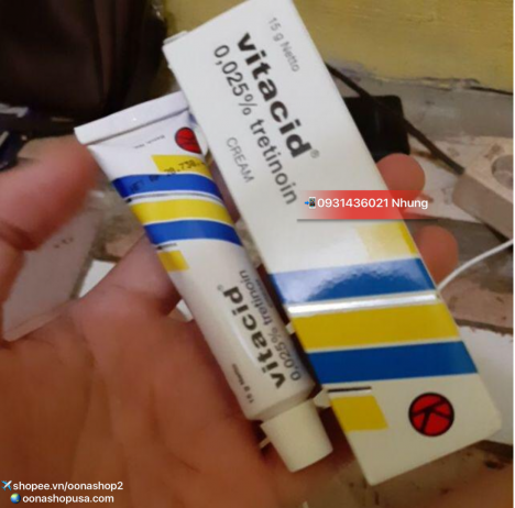 Kem Vitacid 0.025% Kem Tretinoin 0.025% trị mụn hỗ trợ điều trị Corticoids