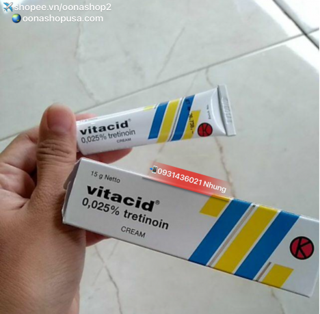 Kem Vitacid 0.025% Kem Tretinoin 0.025% trị mụn hỗ trợ điều trị Corticoids