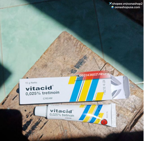 Kem Vitacid 0.025% Kem Tretinoin 0.025% trị mụn hỗ trợ điều trị Corticoids