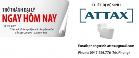 THIẾT BỊ VỆ SINH ATTAX CHUYÊN HỔ TRỢ KỆ BẢNG HIỆU CHO SHOWROOM.