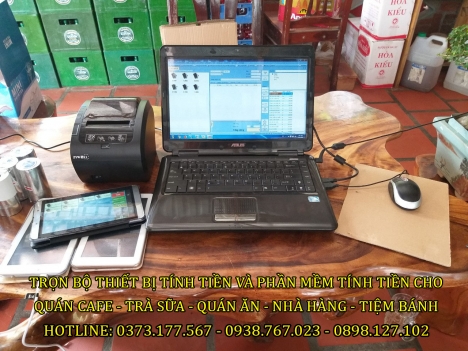 Bán trọn bộ máy tính tiền cho quán café sân vườn tại An Giang