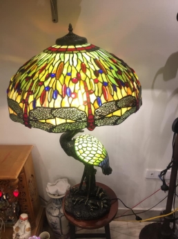 Đèn Trang Trí Kính Màu Tiffany Họa tiết Hạc Chuồn