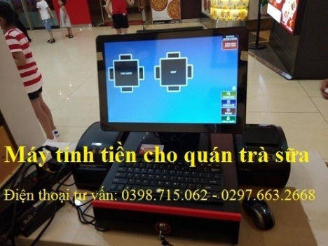 Cài đặt tận nơi máy tính tiền cảm ứng cho Quán Trà Sữa tại Trà Vinh 