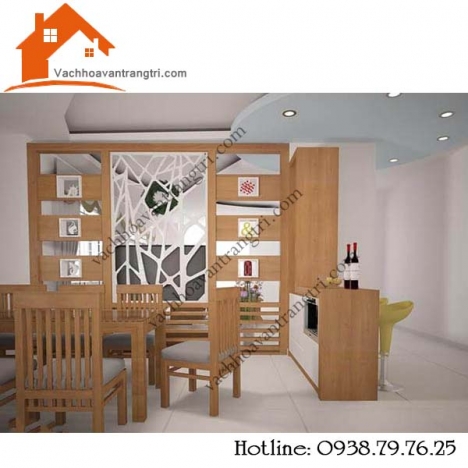 Đẹp tự nhiên với lam gỗ trang trí cho phòng khách