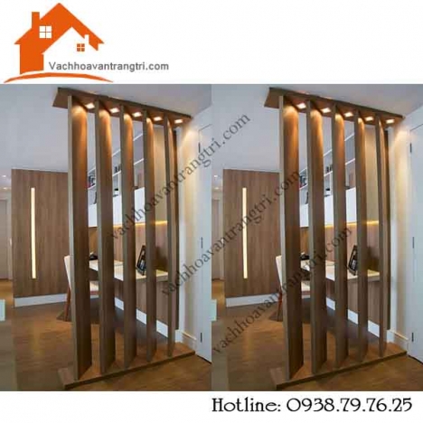 Đẹp tự nhiên với lam gỗ trang trí cho phòng khách