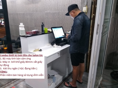 Salon tóc ở Kiên Giang setup thiết bị tính tiền giá rẻ