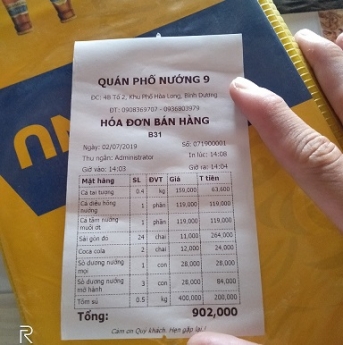 Combo giá rẻ tại Bình Dương - dùng để tính tiền cho quán nhậu