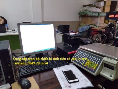 Bán trọn bộ máy tính tiền kết nối cân điện tử in tem, cho cửa hàng thực phẩm sạch