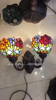 Đèn tường Tiffany hoa hồng, chuồn chuồn