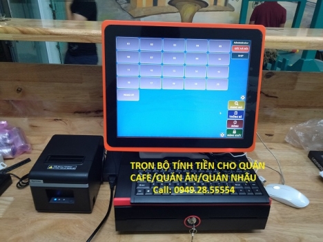 Full bộ máy tính tiền cho quán cafe/ quán ăn/ nhà hàng/ bida - bán giá_thanh_lý