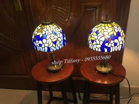Đèn Tiffany mini hoa đậu tía